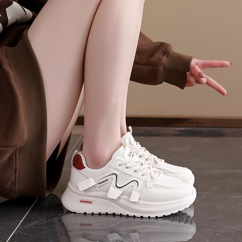 Spring Lightweight Mesh Student Sports Shoes Women's Fashion Platform Casual Shoes Simple and Versatile Harajuku