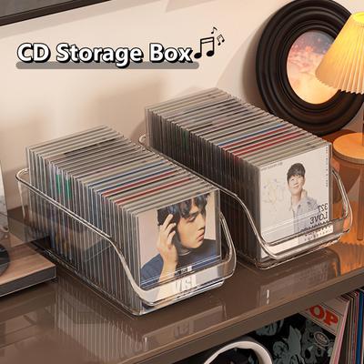 Suporte para Discos de CD de Mesa Suporte para Discos de Vinil Fita Magnética Preto Exibição Armazenamento Coleção Álbum Caixa de Armazenamento
