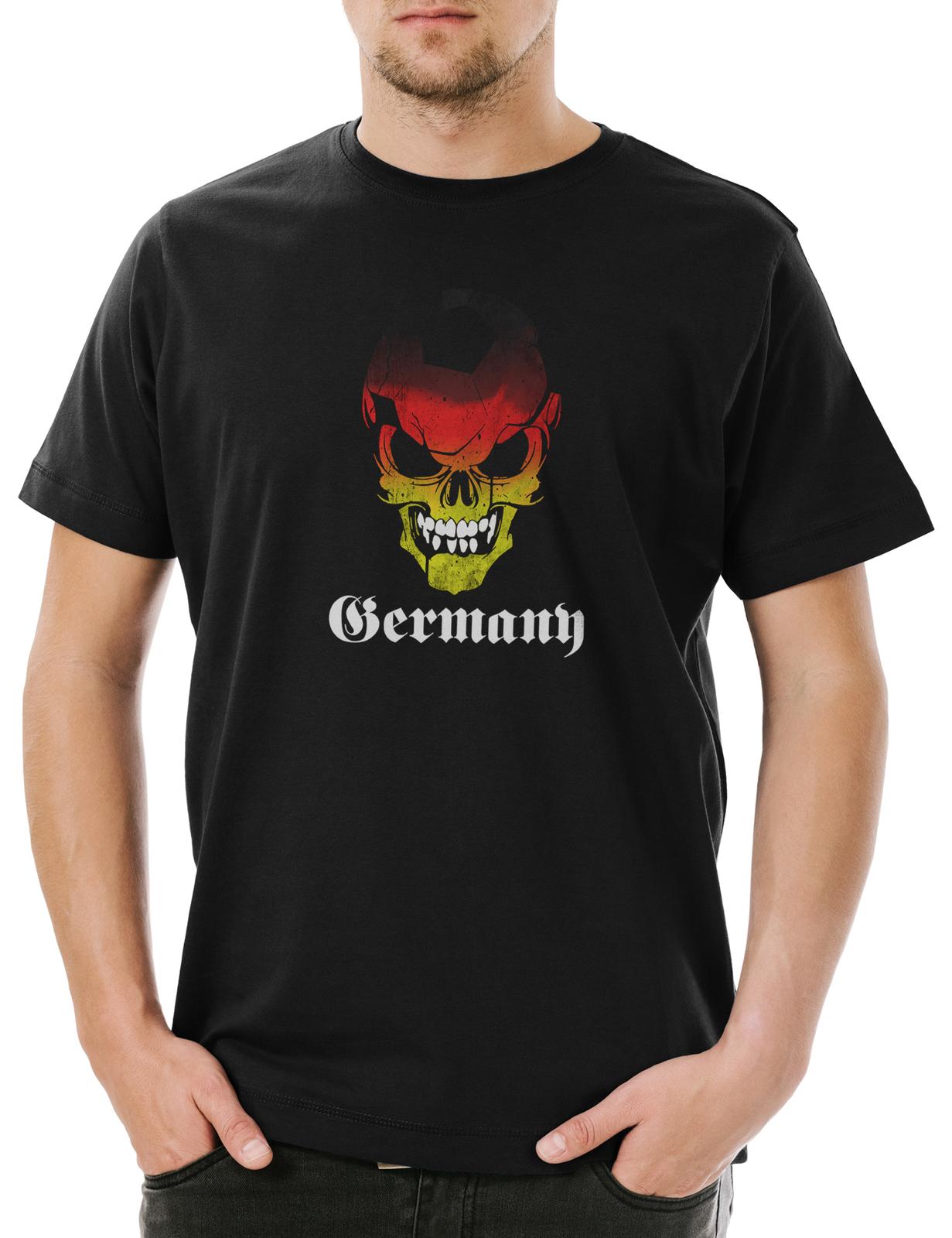 

Classic German Soccer Skull Flag Men s T-Shirt Mens Womens Tees Top Soccer Fan Hooligan Skull 4XL