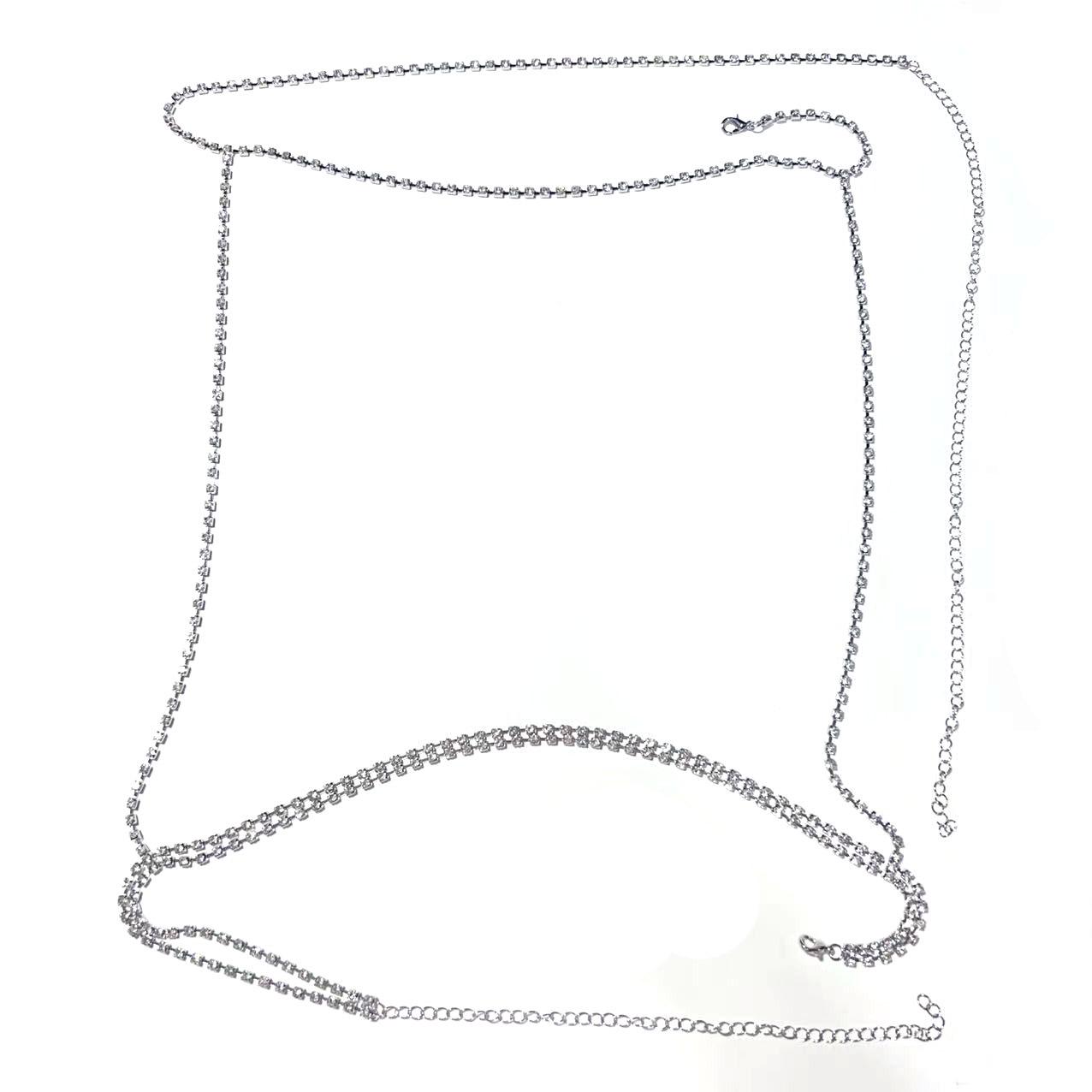 

Шикарная многослойная цепочка со стразами для талии и ноги для женщин серебряный