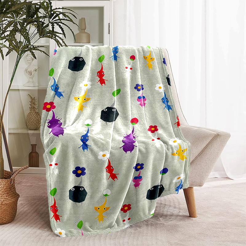 1 manta con diseño de estampado Pikmin, manta ligera para sofá, cama - Suave y cálida, regalo para todas las estaciones como Navidad, Halloween