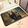 1pc Bear & Cub Rug – Realistic Forest Scene, Nature-Inspired Decorative Mat for Living Room & Entryway