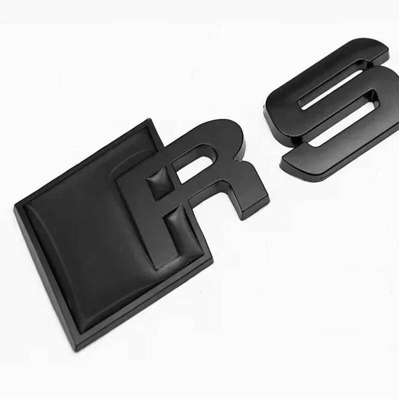 1Pc Sline 3cm/3.7cm High ABS Plastic Car Rear Sticker RSQ3 RSQ5 RSQ7 RSQ8 Logo Trunk Badge Modified Emblem Accessories