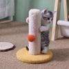 Compact Cat Climbing Frame Small Size but Fully Functional Sisal Scratching Post with Teasing Ball for Limited Home Space