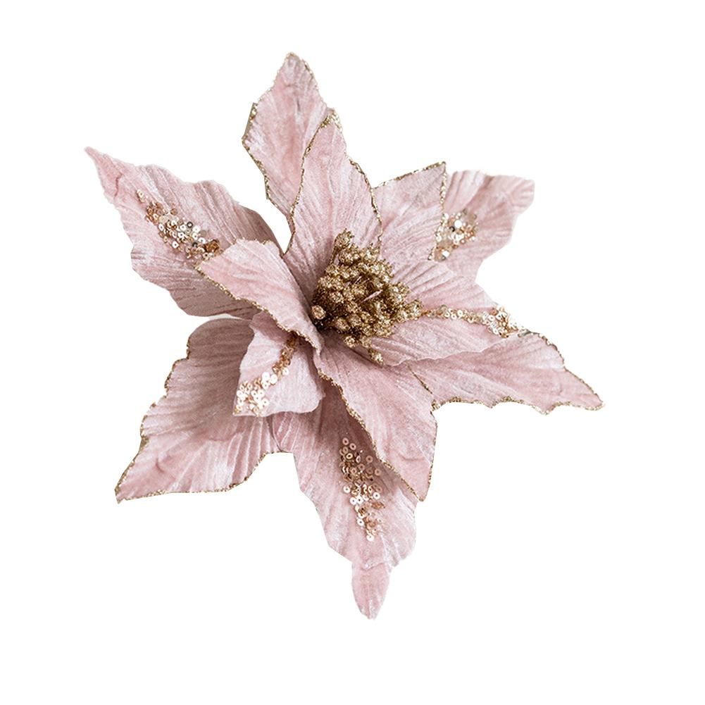 Flannel Christmas Flowers Artificial Christmas Flowers Easy To Decorate Elegant And Colorful High Quality Material