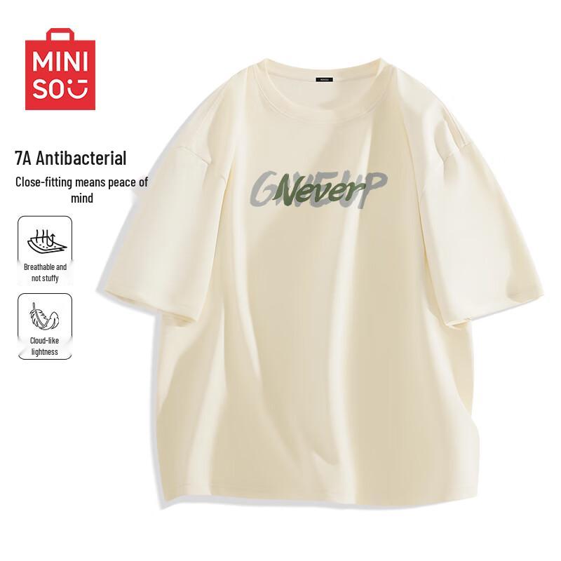 MINISO Men s Summer Anti-Bacterial Crew Neck Short Sleeve T-Shirt 2XL