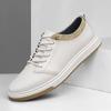 Men's Trendy Low-Top Skate Shoes: Korean Style Casual, Fashionable, Breathable Sneakers in White.
