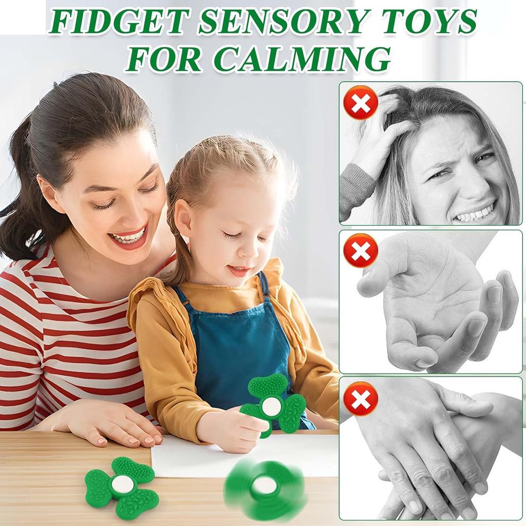 Clover Pocket Sized Sensory Fidget Toy Pressure Reducing Rotator with Textured Grip Kids Adult Anxiety Relief Desktop Gift