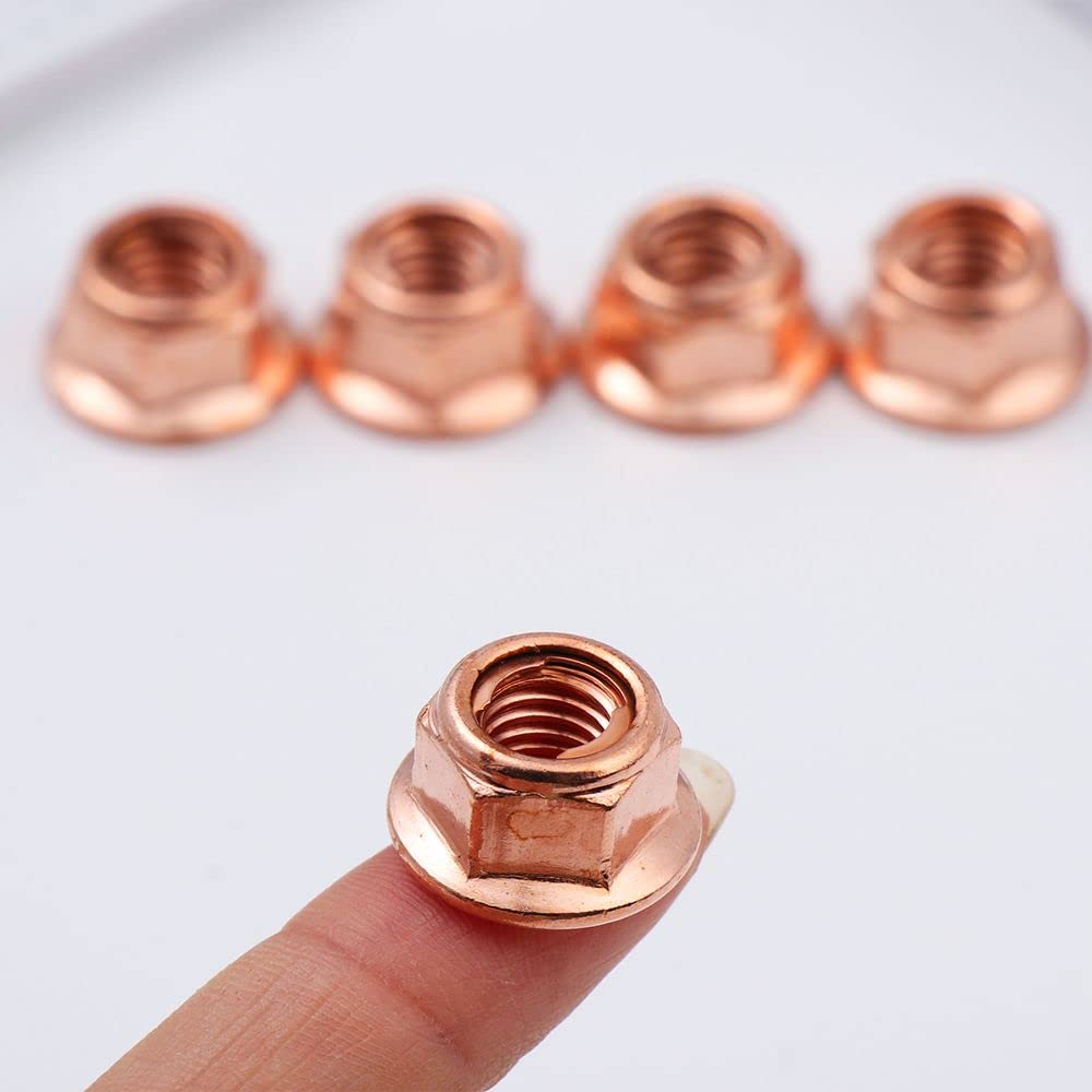 12pcs M8 Copper Flush Exhaust Manifold Nuts 8mm Nuts High