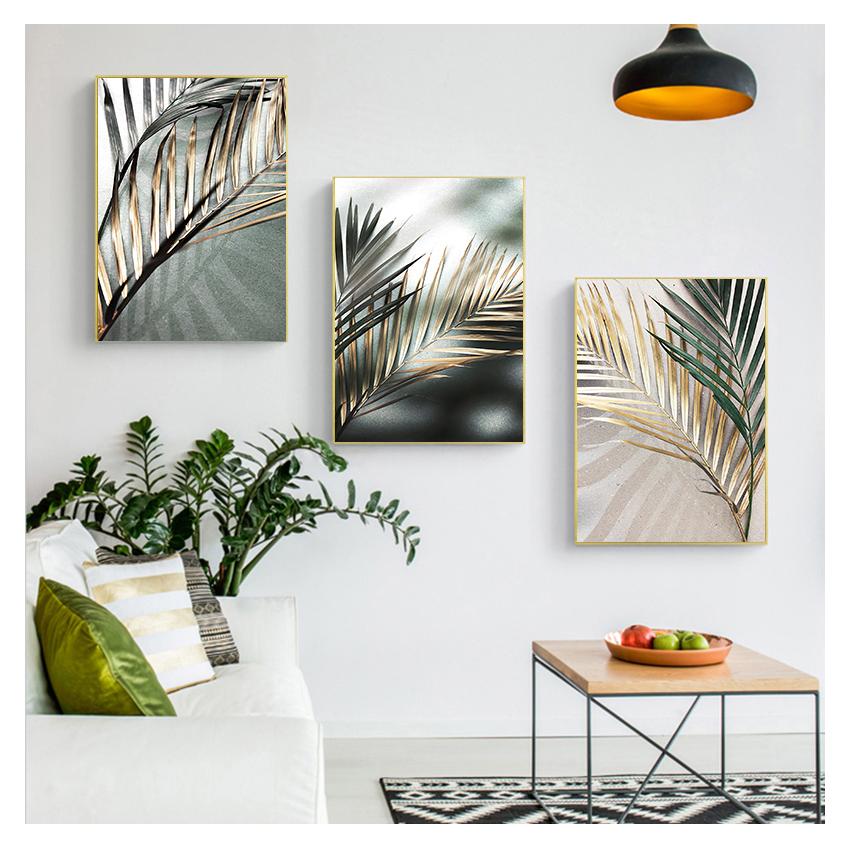 Odcienie Wall Art wydrukowano na płótnie malarstwo plakat skandynawski obraz na ścianę salon dekoracja wnętrz mglista roślina suszone liście światło słoneczne