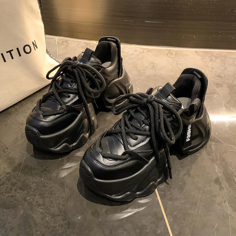 Модные женские повседневные спортивные туфли на высокой платформе 8 см — фото 9