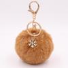 Christmas Snowflake Pom Pom Plush Keychain Charm