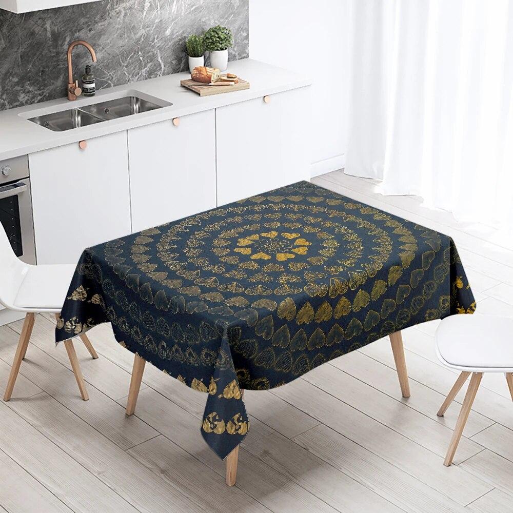 Waterproof Rectangle Tablecloth Geometric Mandala Floral  Wedding Party Decoration Restaurant Table Home Decor