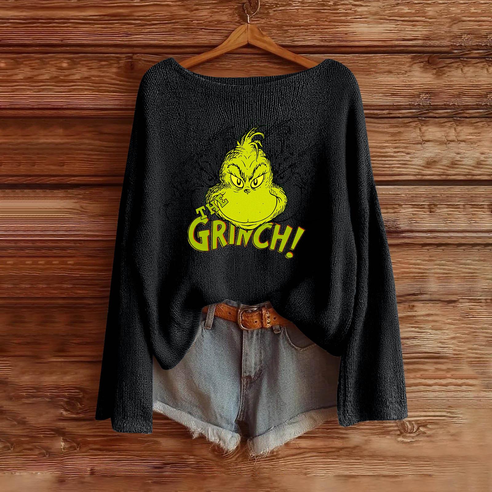 

Женская мода Длинный рукав Рождественский принт Вязаный Длинный рукав На подкладке Длинный рукав L