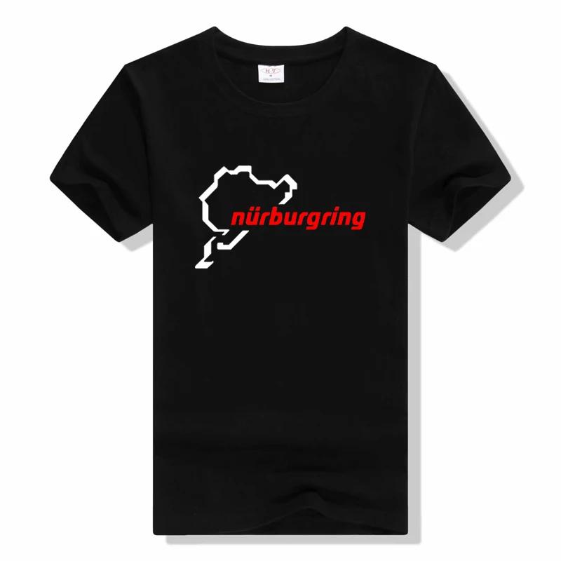 

Mens cotton T shirt fashion O-neck tees Nurburgring Loose tops tees unisex short sleeved print t shirt S