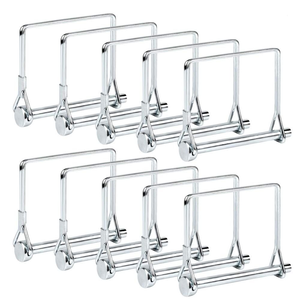 10Pcs Pull Ring Square Locking Pin Square Shaft Quick-Release Pin Auto Car Trailer