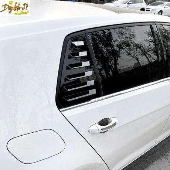 Gloss Black Rear Side Window Shutter Louver Cover For VW Golf 7 MK7 2013-