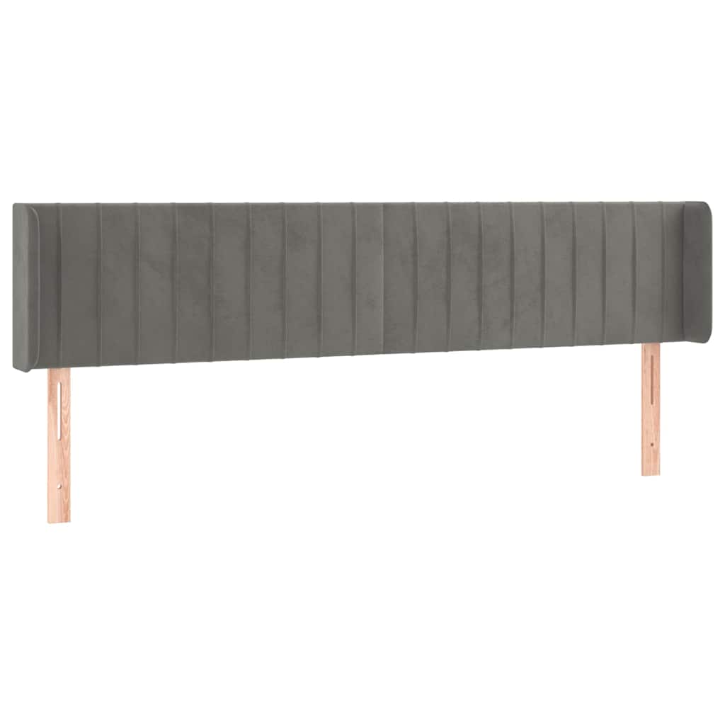vidaXL LED Kopfteil Hellgrau 203x16x78/88 cm Samt
