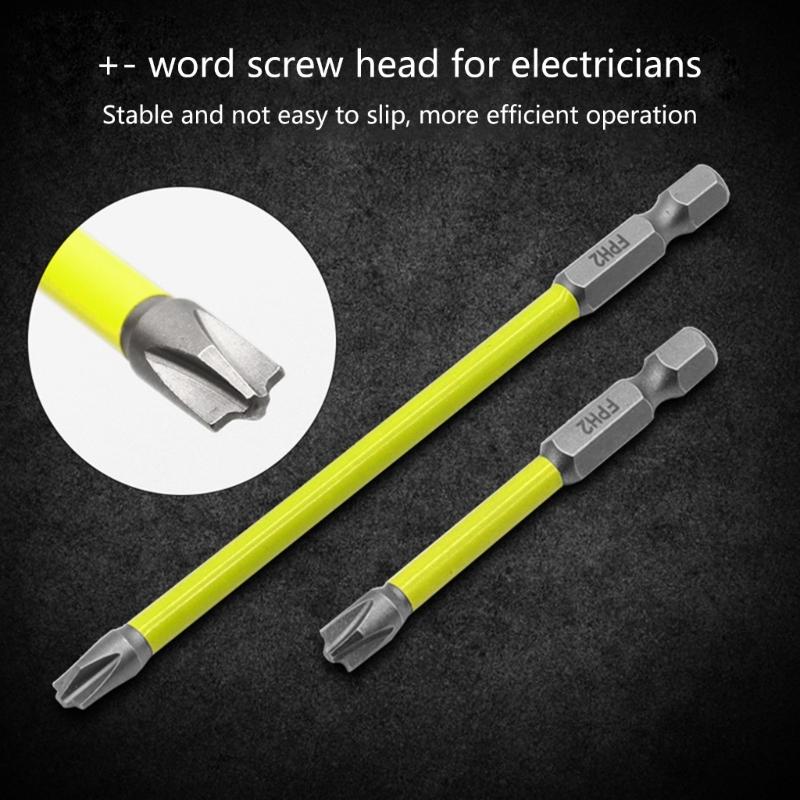 5 Stück Magnetische Spezial-Kreuzschlitz-Schraubendreher-Bits Nussdreher-Set FPH2 für Elektriker Schraubendreher-Bit 65mm 110mm