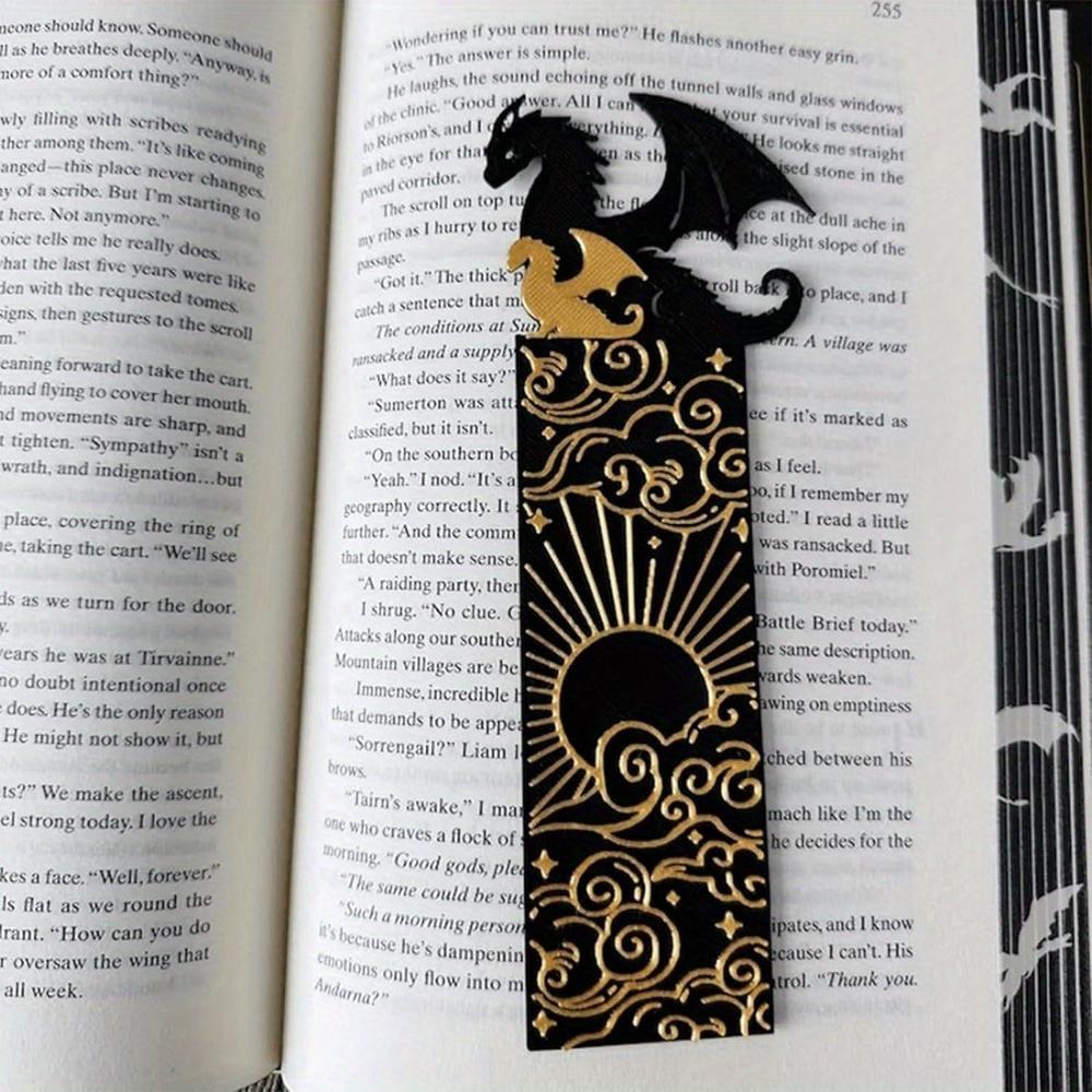Ouyaohong Black/Golden Sun Cloud Acrylic Bookmark - Four-Wing Dual-Sided Design, Durable High-Quality Acrylic Book Accessories For Book Lovers, Teens