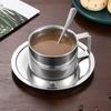 304 Stainless Steel Double-Layer Insulated Coffee Mug Set - European Style, 3-Piece.