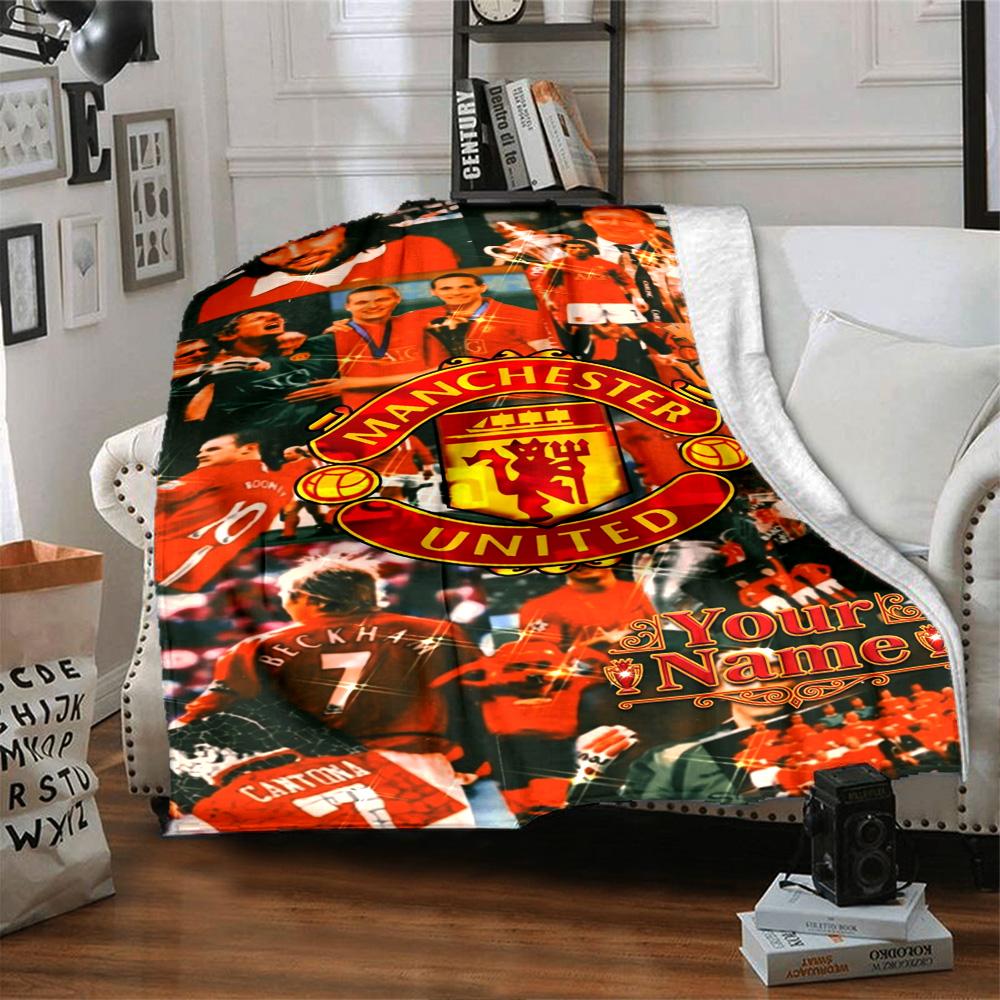 Manchester Personalized Text Blanket Cozy Personalized Blanket Comfortable Throw For Home Decor Sofa Couch Bed Four Seasons Universal