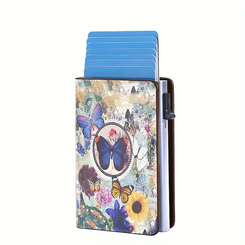 Credit card holder with automatic pop-up card protection case, premium card holder, thin wallet with paper money slot
