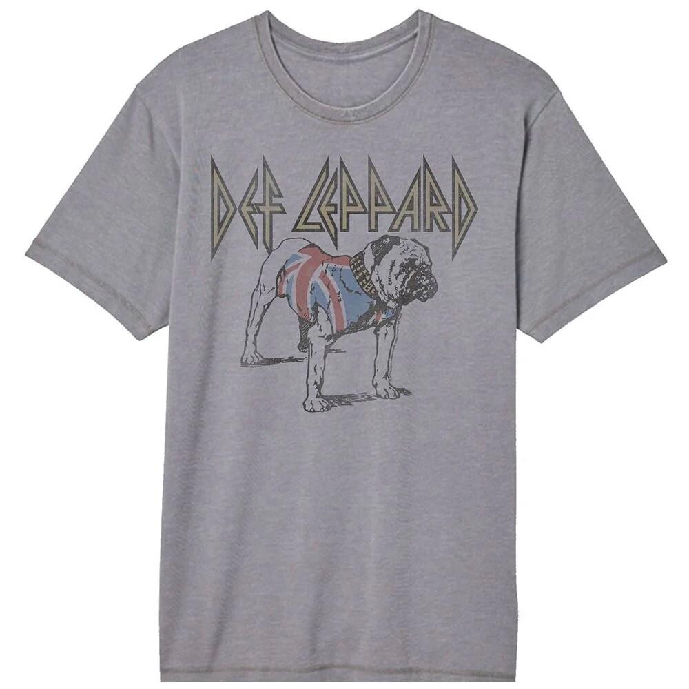 Def Leppard T Shirt British Bulldog Metal Rock Music Vintage Wash Gray Merch Unisex T-Shirt XXXL
