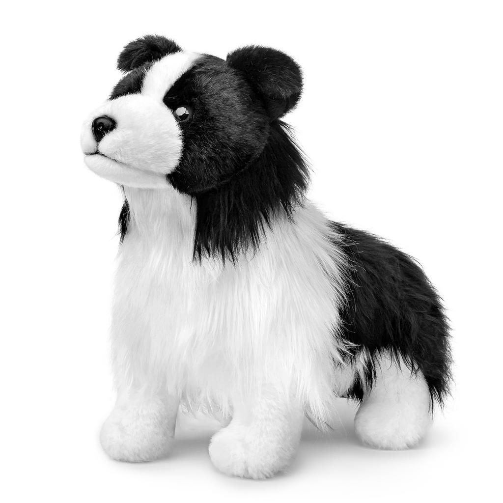 Lilizzhoumax Border Collie Stuffed Realistic Dog Plush Super Soft Plush Toy for Home Decor 11 Medium Animal, Toy, Girls, Kids, (Black & White, Inch),