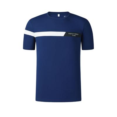 Tennis Series Comfortable Knitted American Color Block Casual Short Sleeve T-Shirt Men Tops Star-Blue A11M513102F-DB