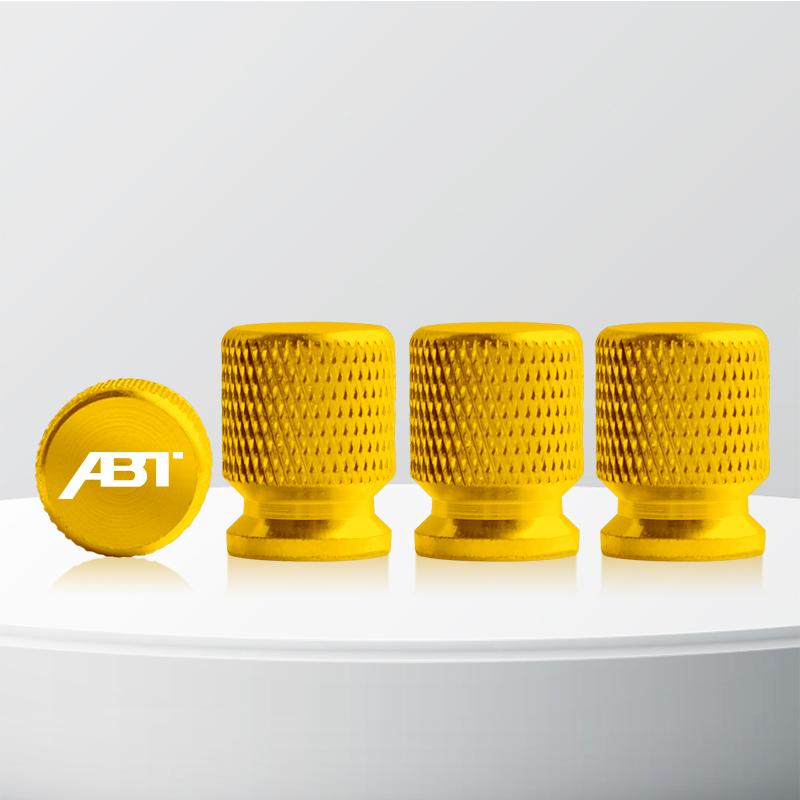 Aluminum ABT Logo Car Wheel Tire Valve Stem Caps Tyre Valve Covers For Skoda Seat Cupra TTRS RS5 RS4 A4 A5 Q3 Q5 Golf Polo 4pcs