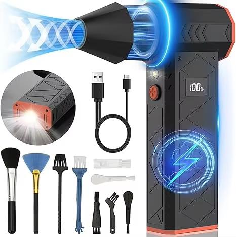 2026 New and Power 300000RPM Mini Turbo Jet Fan Fast Charging Strong Wind Brushless Air Blower Violent Fan for Car/computer Cleaning