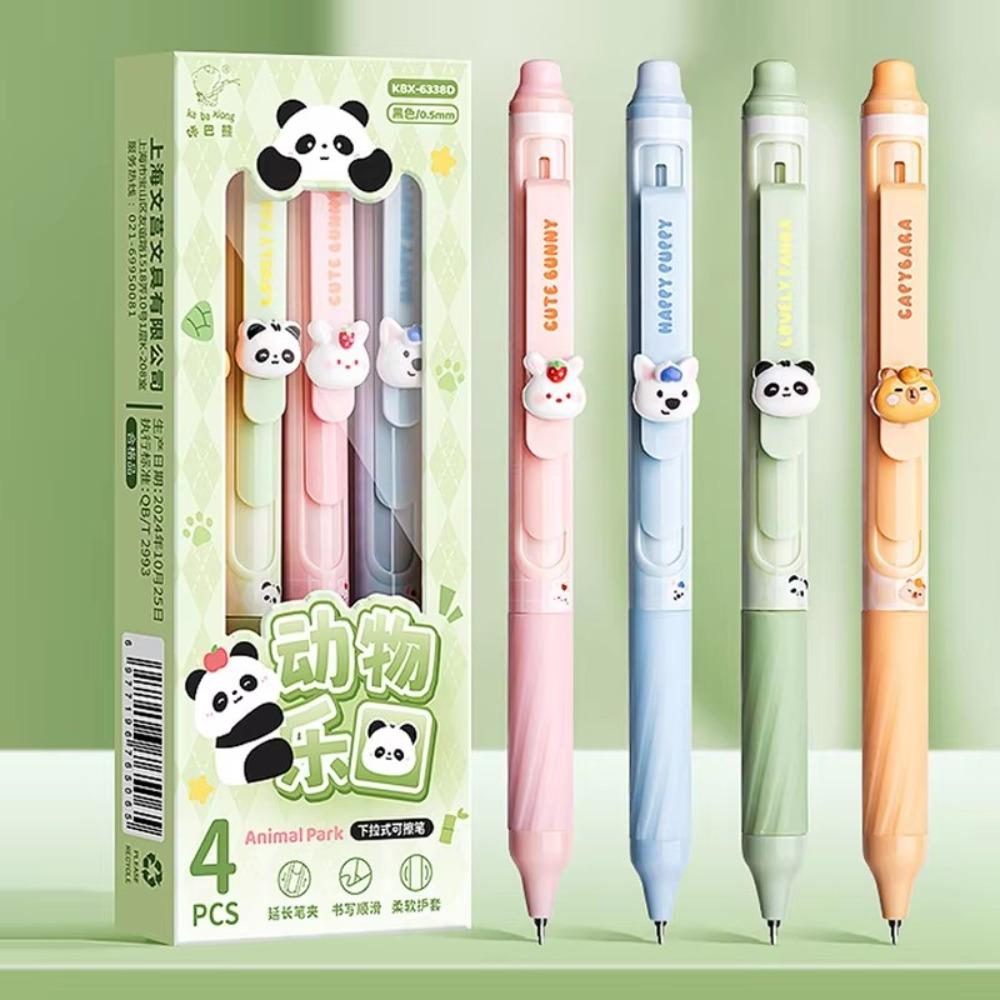 4pcs Creative Cute Erasable Pens INS 0.5mm Erasable Gel Pen Black/Blue Ink Aesthetic Neutral Pen Writing Supplies (as the picture,Black Ink)