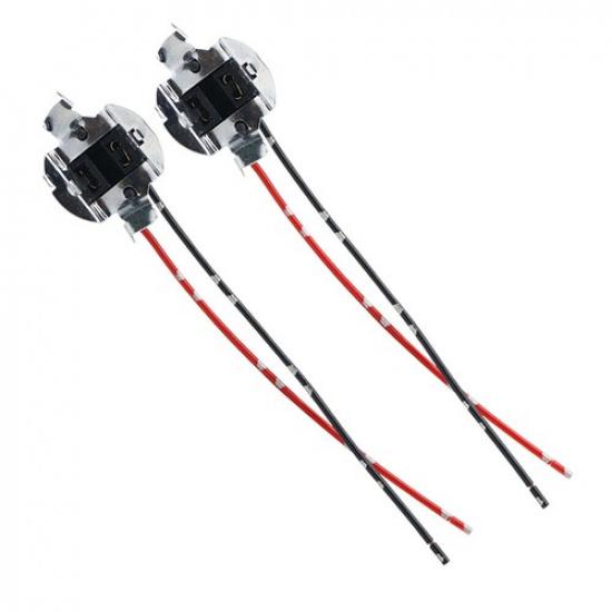 2Pcs Car Light Bulb Base Socket Holder & Wire Adapter H7 Halogen Lamp Connector