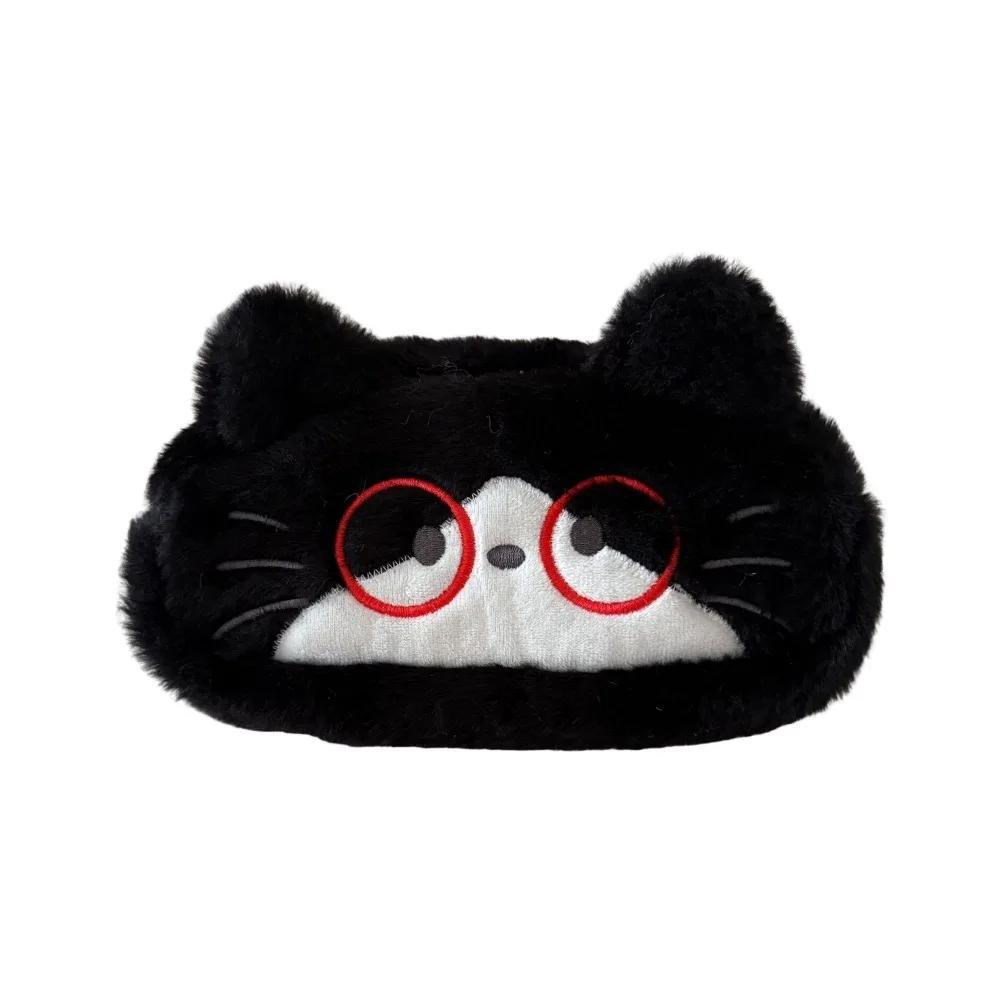 Funny Cat Cartoon Pencil Case Cute Kawaii Cat Printed Pencil Case Animal Glasses Large Capacity Cat Stationer Bag