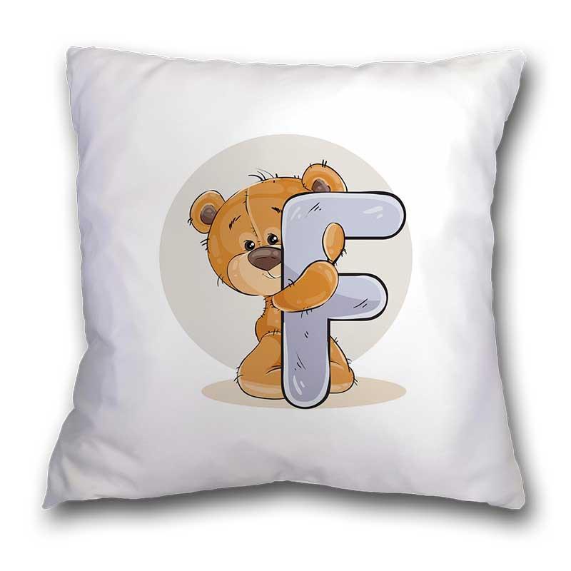 Polyester/Linen Lovely Bear Alphabet Print Cushions Case Cartoon Bears Letters Decor Pillows Case Sofa Livingroom Throw Pillows