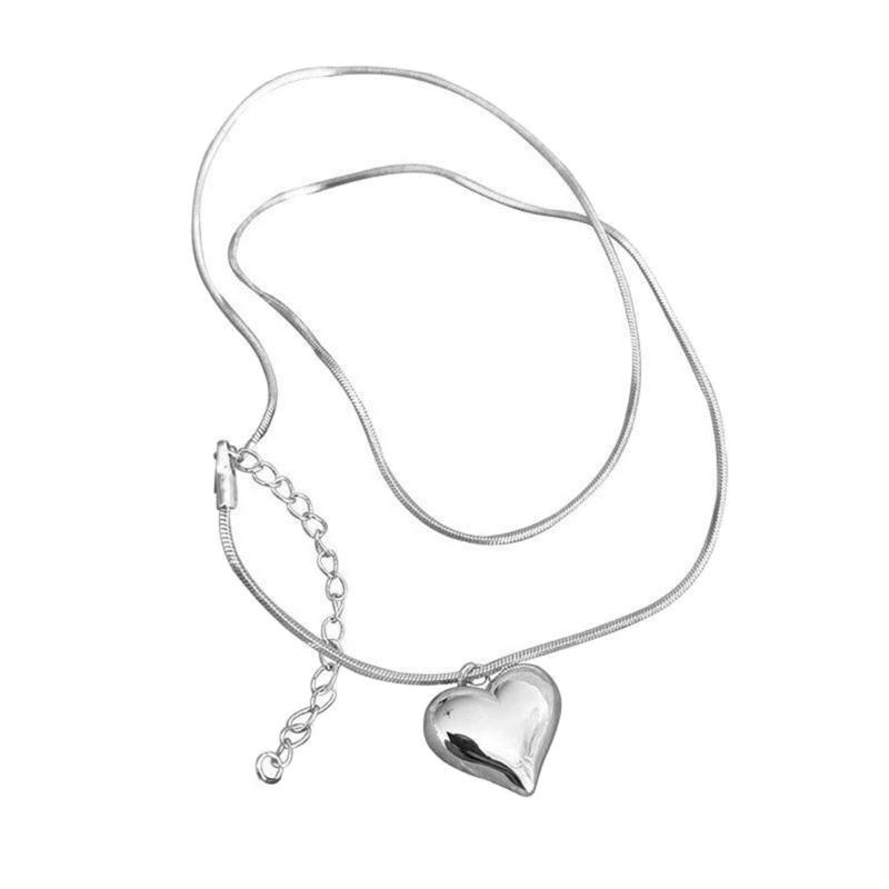 Ожерелья с подвеской в виде сердца Маленький чокер-подвеска в виде сердца Ожерелье-чокер с подвеской из титановой стали Y2K Ювелирное изделие в подарок