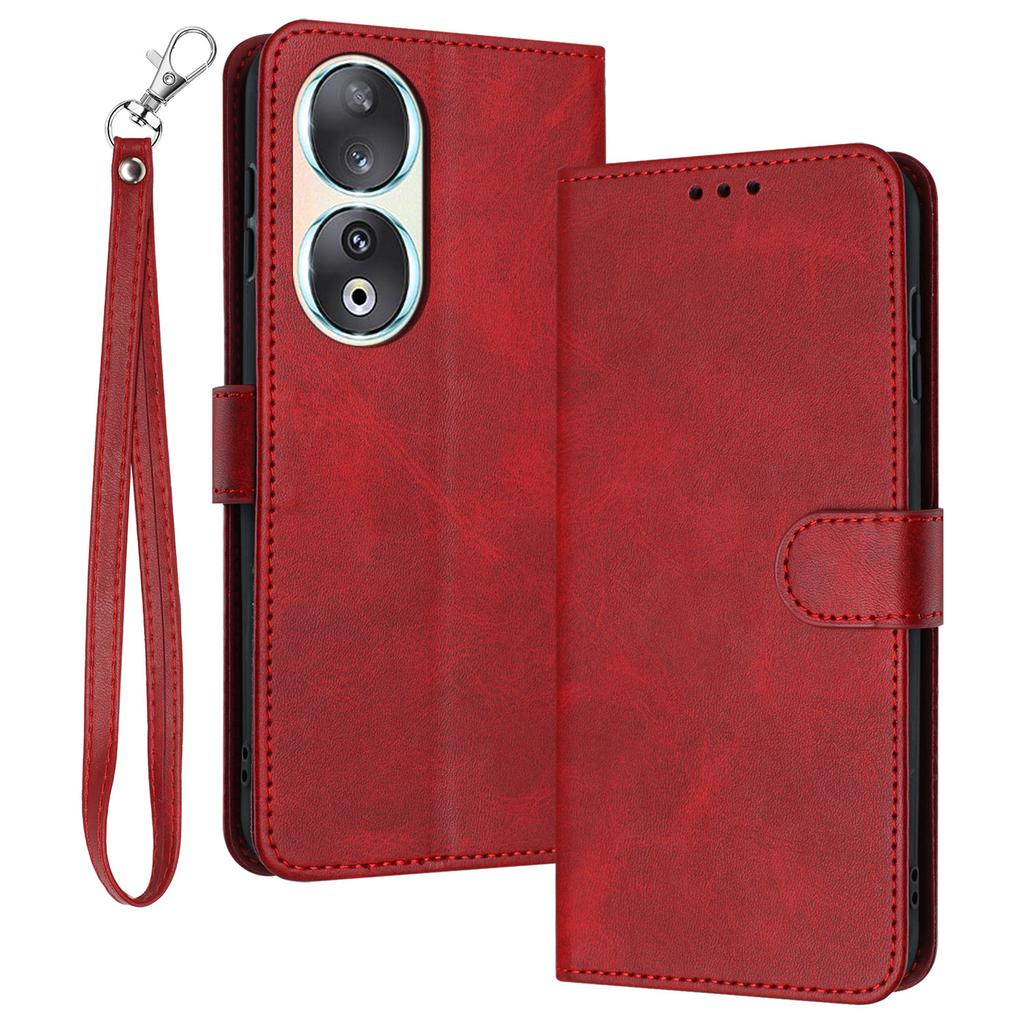 Leather Phone Cases for Honor 90   Wallet Stand Calf Texture Cover