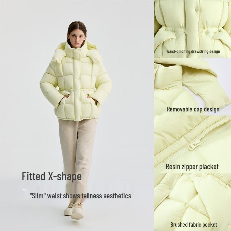 BINJORA Women's Detachable Hood Puffer Down Jacket