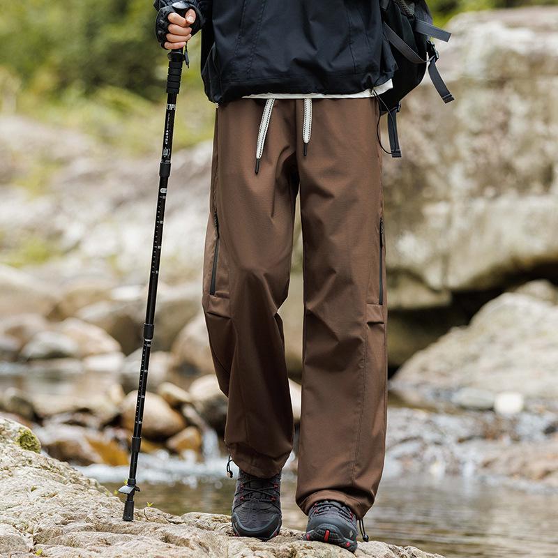 

HJCAMEL Мужские повседневные брюки с широкими штанинами - Осенне-зимний стиль ветровки L