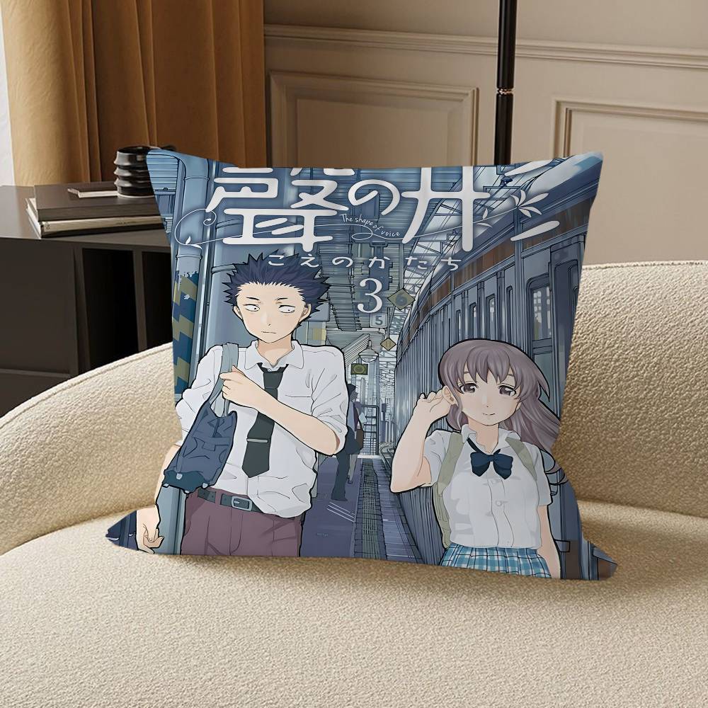 

Аниме А-А Тихий голос Стич Счастливый Дракон наволочка чехол на подушку для дивана украшение дома комнаты детский подарок 12x12Inch