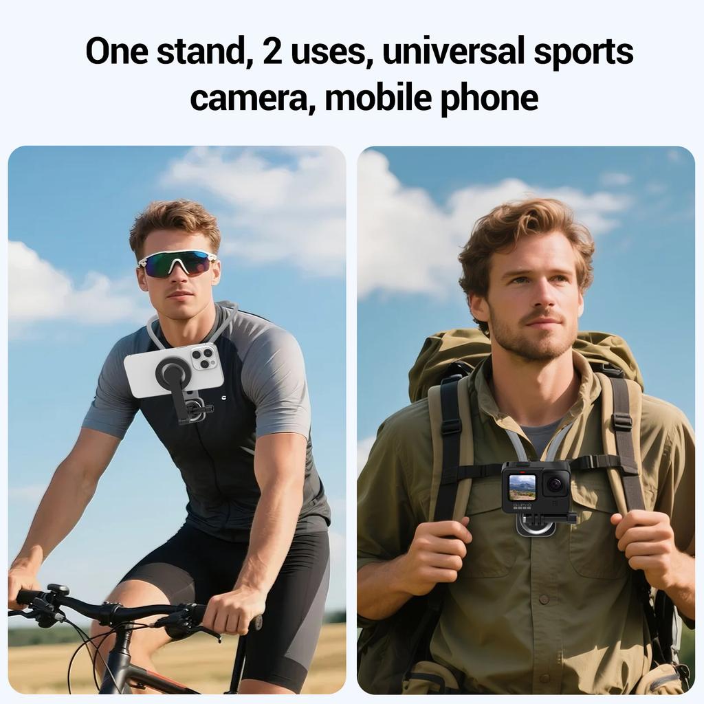 Multifunctional Magnetic Neck Phone Holder 720° Adjustable Sports Camera Accessories for SmartPhone GoPro Cameras