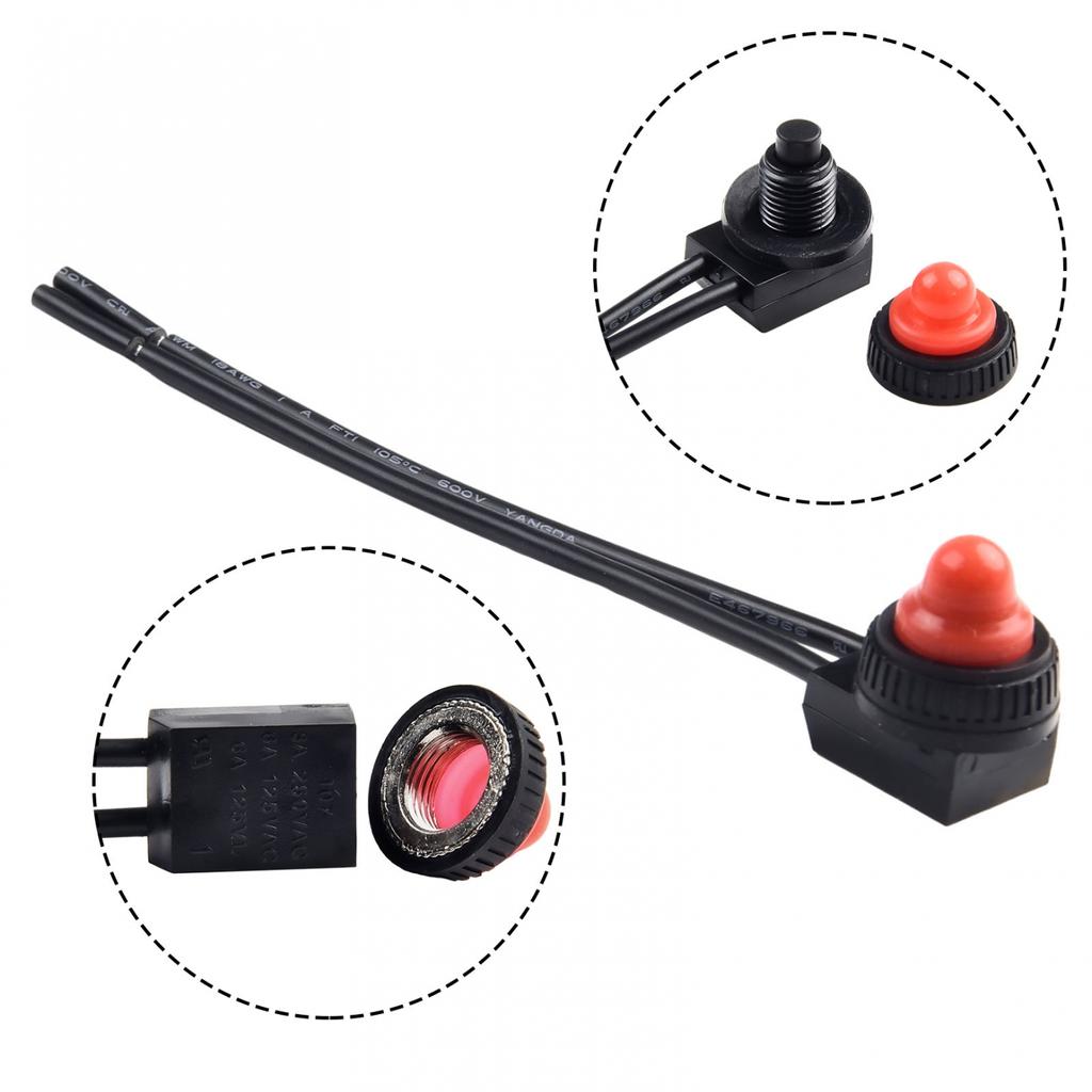 Protective Push Button Switch Red/black Rubber Cover Self-locking Sturdy