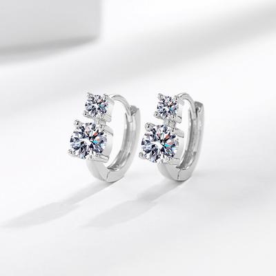 Ins Light Luxury Style Super Flash Zircon Simple Earrings for Women Earrings