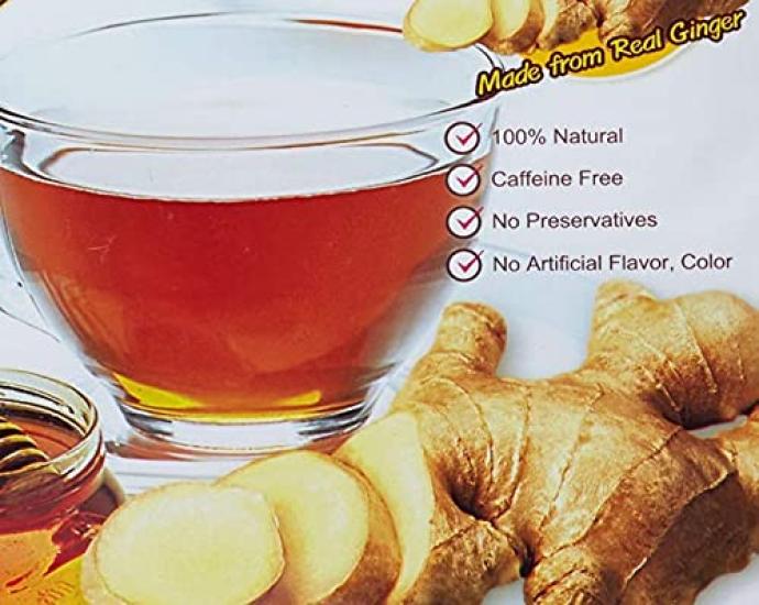 Morishiro Gingen Ginger Drink with Honey and Brown Made In 18g X 20 Bags Sugar, Thailand,