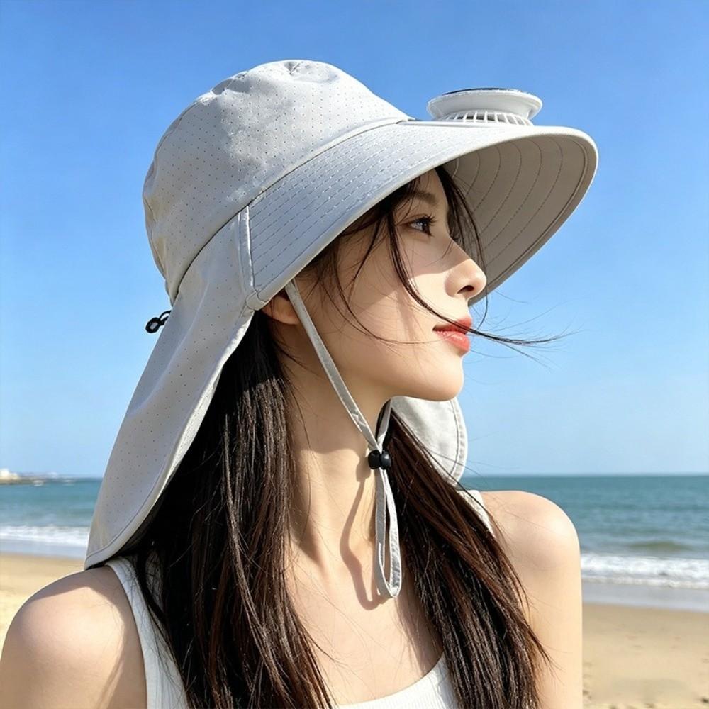 Adjustable Rechargeable Fan Hat Long-lasting Sun Shading Hat for 3.7V300MAH Beach Wear