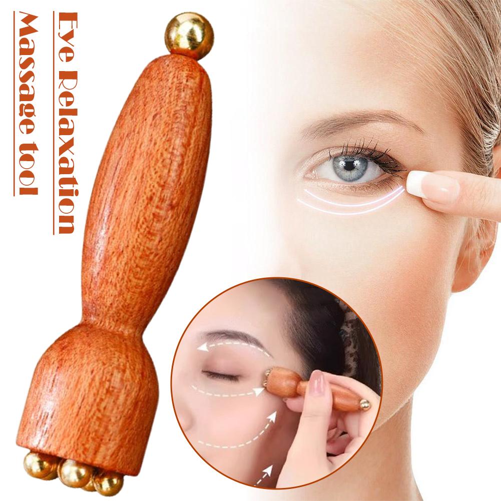 Lotus Seedpod Brass & Rosewood Facial Gua Sha Tool Eye Relaxation Spot Meridians Acupoint Massage Handheld