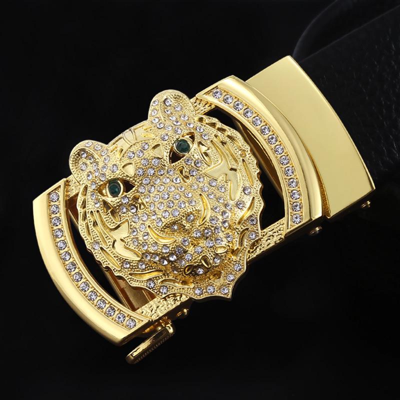 Belt Men'S Zodiac Buckle Diamond Belt Buckle Men'S Business Belt Buckle Cow Gift Belt