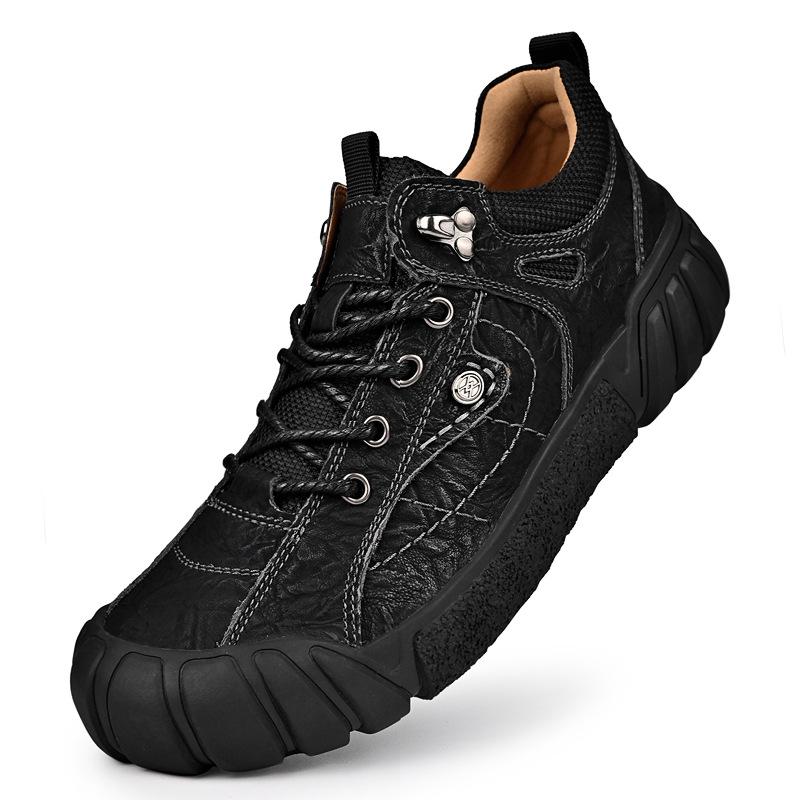 

Весна-лето 2025 года, повседневная мужская кожаная обувь для активного отдыха, натуральная воловья кожа на платформе, деловые кожаные туфли для пап, походная обувь 38