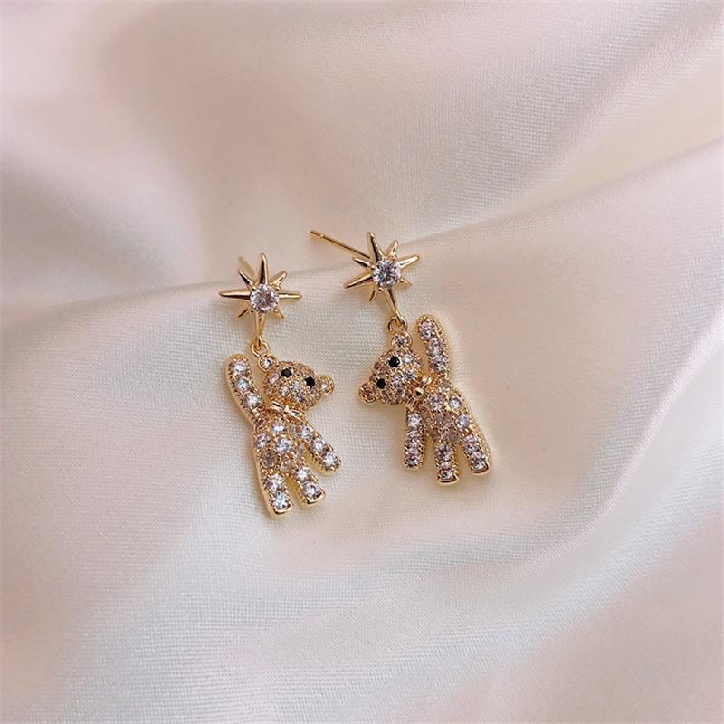 S925 Silber Diamant Geometrisch Koreanische Blume Perlenohrringe